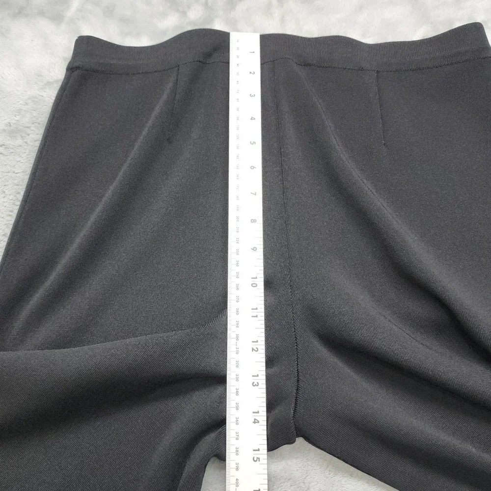 Vintage Misook Pants Womens M Black High Rise Straight Leg Stretch Lagenlook